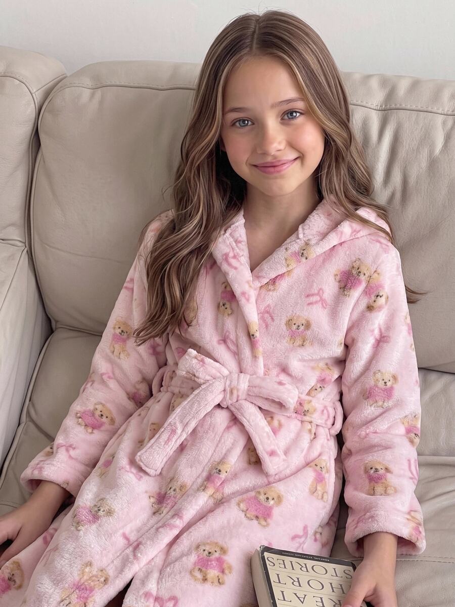 Kids Tween Girl Casual Everyday Versatile Comfortable Plush Loungewear Autumn - Multicolor - View 1