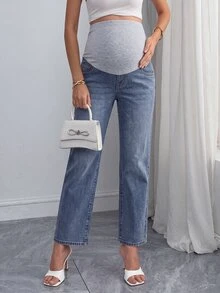 Momance Maternity Casual Everyday Pocket Denim Jeans Versatile - Medium Wash - View 5