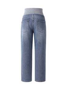 Momance Maternity Casual Everyday Pocket Denim Jeans Versatile - Medium Wash - View 7