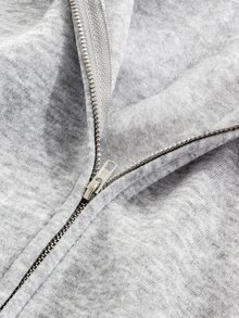 Momance GentleRue Maternity-D Women's Grey Stand Collar Half-Zip Maternity Sweatshirt, Autumn/Winter - Grey - View 7