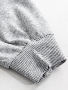Momance GentleRue Maternity-D Women's Grey Stand Collar Half-Zip Maternity Sweatshirt, Autumn/Winter - Grey - View 9