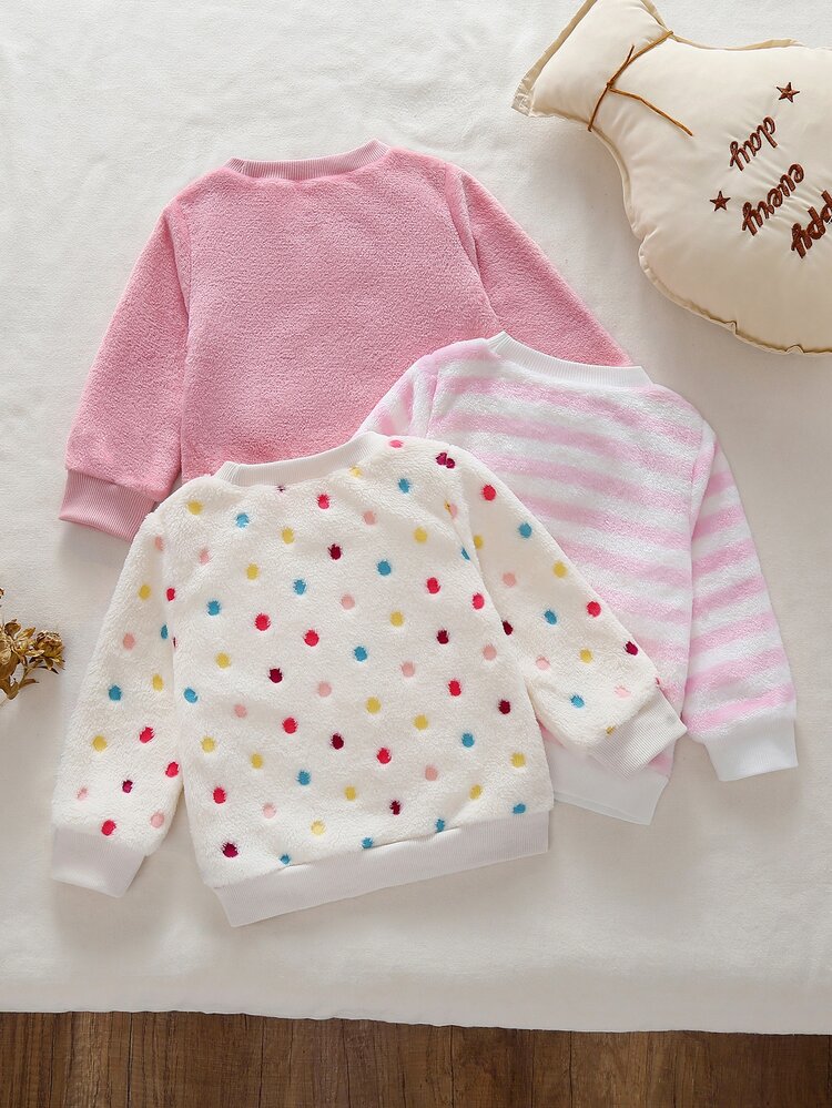 Baby Girls Graphic Print Long Sleeve Casual Top - Multicolor - View 4