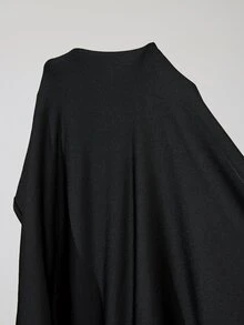 Solflare Plus Size Women Solid Color V-Neck Casual Daily Long Sleeve T-Shirt - Black - View 7