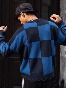 NEOSTRIT Men's Street Fashion Colorblock Button Knit Cardigan Festival Boys Fall/Winter Daily New Pull, Sweaters カーディガン - Multicolor - View 2