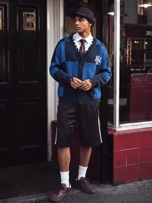 NEOSTRIT Men's Street Fashion Colorblock Button Knit Cardigan Festival Boys Fall/Winter Daily New Pull, Sweaters カーディガン - Multicolor - View 5