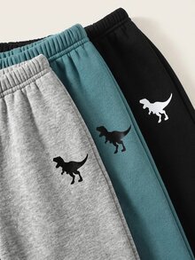 SHEIN 3pcs Young Boy Casual Versatile Elastic Waist Sweatpants Kids Joggers All-Match Multi-Pack Winter - Multicolor - View 5