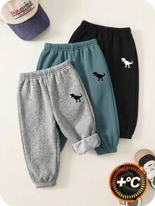 SHEIN 3pcs Young Boy Casual Versatile Elastic Waist Sweatpants Kids Joggers All-Match Multi-Pack Winter - Multicolor - View 3
