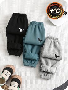 SHEIN 3pcs Young Boy Casual Versatile Elastic Waist Sweatpants Kids Joggers All-Match Multi-Pack Winter - Multicolor - View 6