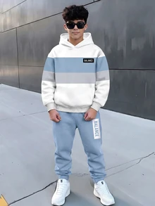 青少年男孩連帽衫與運動衫套裝 - 彩色 - 查看 1