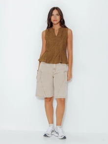 Pimkie Edition Women's Solid Color Casual Daily Knit Top - Coffee Brown - View 3