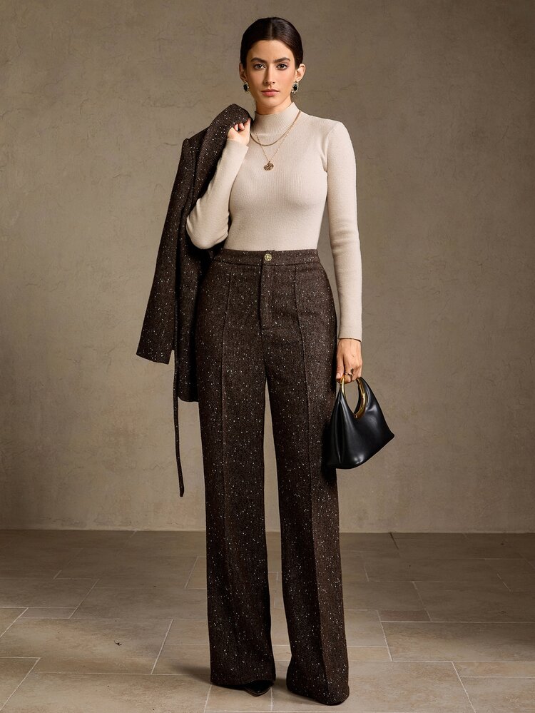 MOTF PREMIUM WOOL PRESS CREASE SUIT PANTS - Coffee Brown - View 3