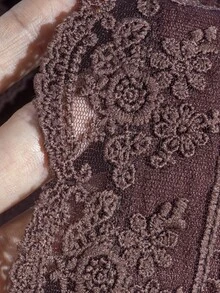 Momance Maternity Dress Elegant Elegant Lantern Long Sleeve Lace Collar V-Neck Bustier Design Front Button A-Line Hem Coffee Color Dress - Coffee Brown - View 11