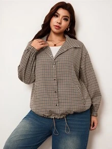 Enliva Plus-Size Women's Casual Goth Loose Plaid Autumn And Winter Coat Apple,Rounded Body Club Office White Women Fall Winter Jacket - Multicolor - View 5