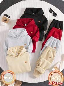 SHEIN 4PCS Young Boys Sweatpants Kids - Multicolor - View 1