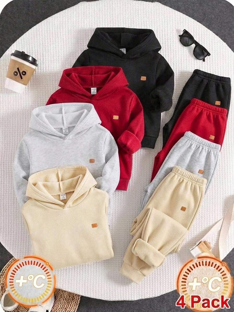SHEIN 4PCS Young Boys Sweatpants Kids - Multicolor - View 1