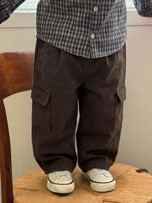 DAZY Toddler Boys' Washed Casual Korean Style Loose Denim - Brown - View 5