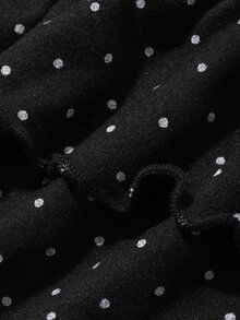 Dazy Plus Polka Dot Camisole & Tie-Front Cardigan 2 Pieces Set, Loose Casual Versatile Spring/Autumn Outfit - Black - View 5