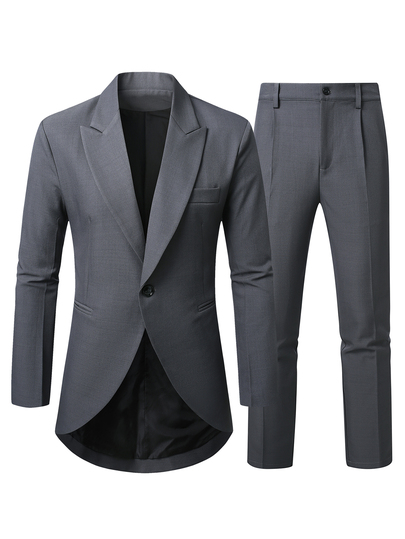 Calvornis Men's Solid Color Suit Set Suitable For Dating, Party, Daily Wear, Gathering, Outdoor Activities