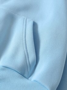 INAWLY Solid Zip Up Drop Shoulder Thermal Lined Crop Hoodie,Long Sleeve Tops Graduation,Teacher,Back To School Fall - Baby Blue - View 5
