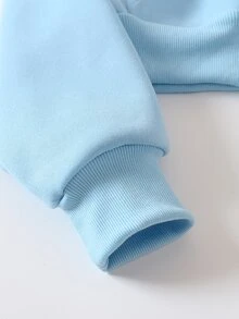 INAWLY Solid Zip Up Drop Shoulder Thermal Lined Crop Hoodie,Long Sleeve Tops Graduation,Teacher,Back To School Fall - Baby Blue - View 6