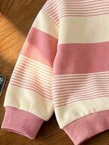 Setelan 2pcs Baju Sweatshirt Leher Bulat dan Celana Flare Motif Pita Berkilau untuk Bayi Perempuan, Cocok untuk Pakaian Sehari-hari di Musim Gugur dan Taman Kanak-kanak. - MultiWarna - View 4