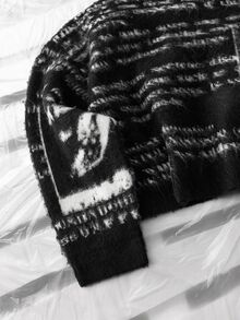 NEON BLANC Men's Crew Neck Pullover Sweater Loose Fit Suitable For Autumn/Winter - Black and White - View 5