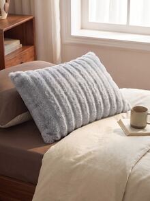 2pcs Light Gray Plush Pillow Covers, Modern Luxury Winter Decorative Pillowcases, Long Pillow Covers, Suitable For Bed And Sofa, Soft And Warm, Machine Washable, Pillow Insert Not Included - Light Grey - View 6