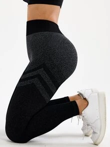 Slayform Slayform Women's Seamless Ruched Butt Lifting Leggings In Black & Grey - Black - View 5