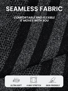 Slayform Slayform Women's Seamless Ruched Butt Lifting Leggings In Black & Grey - Black - View 9