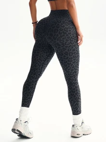 Slayform Slayform 1pc Women's Seamless Sexy Leopard Print Leggings, Suitable For Running, Fitness, Yoga, Workout - Multicolor - View 4