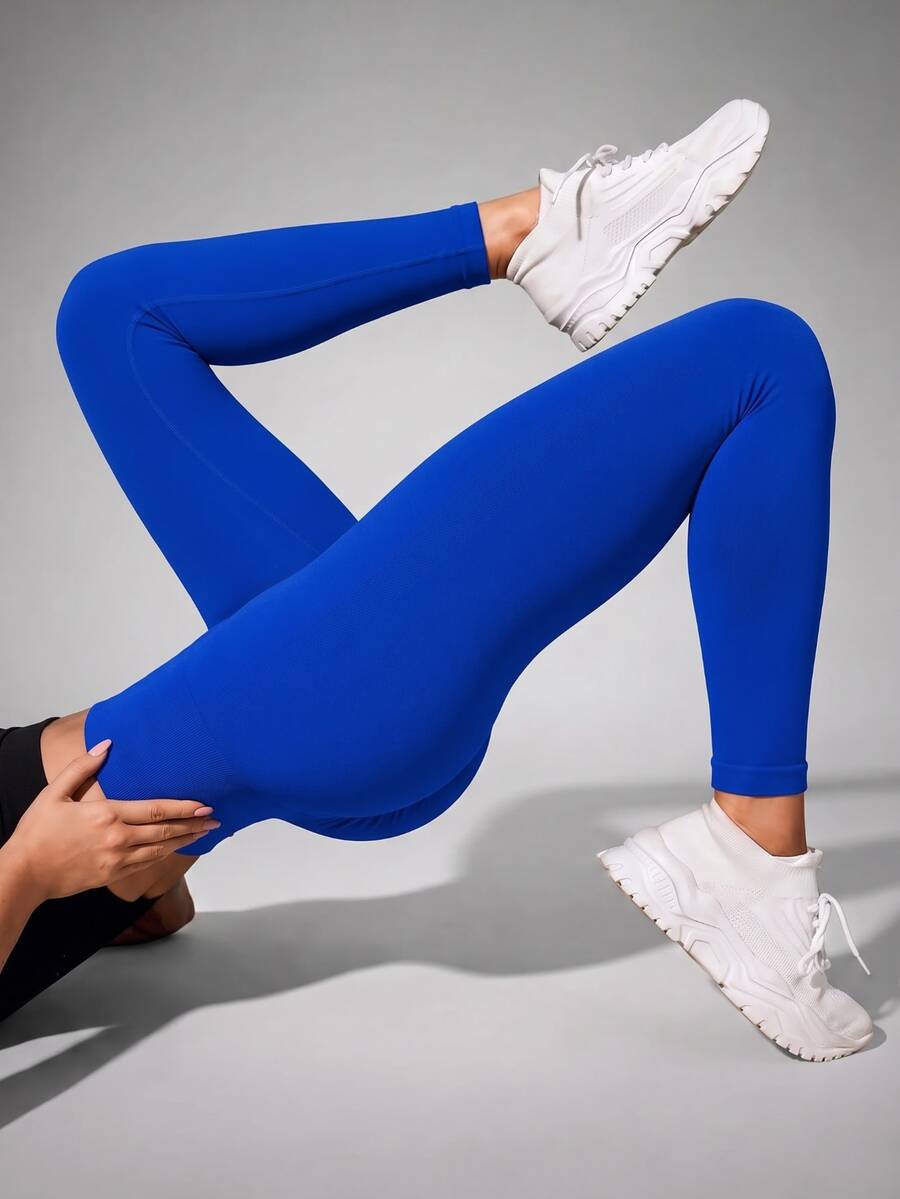 Slayform Slayform Women's High Waisted Seamless Compression Leggings,Tummy Control Scrunch Lifting Soft Quick-Drying 4-Way Stretch Yoga Pants For Workout Running - Blue - View 1