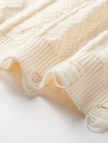 Manfinity Homme Men's Solid Color Crew Neck Long Sleeve Casual Loose Knit Sweater For Autumn/Winter - White - View 7