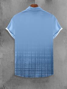 Manfinity Homme Camisa casual de manga corta con botones delanteros para hombres, versátil para el verano - Multicolor - Ver 2