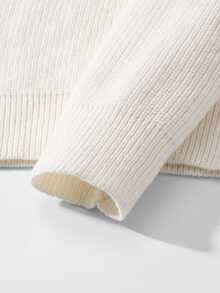 NEOREFINED Men's Solid Color Button Half Placket Raglan Sleeve Casual Sweater, Autumn/Winter - Beige - View 5