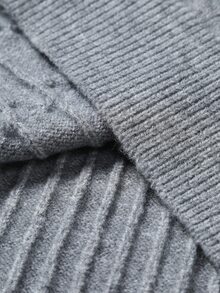 Manfinity Homme Men's Casual Crew Neck Long Sleeve Sweater, Fall Winter - Grey - View 6