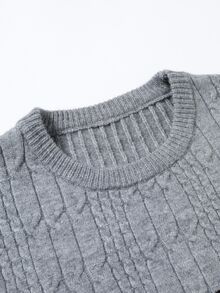 Manfinity Homme Men's Casual Crew Neck Long Sleeve Sweater, Fall Winter - Grey - View 5