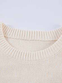Manfinity Homme Suéter de cuello redondo de manga larga con estampado de rayas de contraste para hombre - Albaricoque - Ver 6