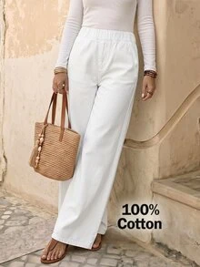 EMERY ROSE Women's Casual Loose Fit Denim Jeans - White - View 1