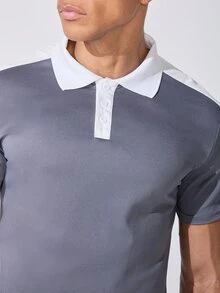 Coreblaze Kaos Polo Olahraga Harian Pria Gaya Boyfriend dengan Blok Warna Sederhana - MultiWarna - View 6