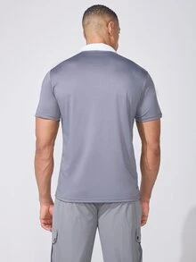 Coreblaze Kaos Polo Olahraga Harian Pria Gaya Boyfriend dengan Blok Warna Sederhana - MultiWarna - View 2