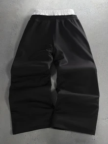 Manfinity Hypemode Men's Colorblock Casual Versatile Daily Wear Sweatpants - Black - View 3