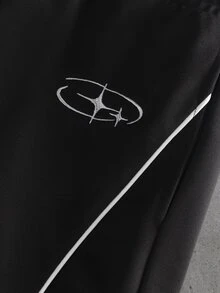 Manfinity Hypemode Men's Colorblock Casual Versatile Daily Wear Sweatpants - Black - View 5