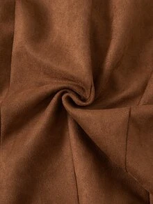 SHEIN Women's Solid Color Lapel Neck Double-Breasted Casual Country Western Vest Jacket Thanksgiving Everyday Daytime Brown Summer Concert - Brown - View 6