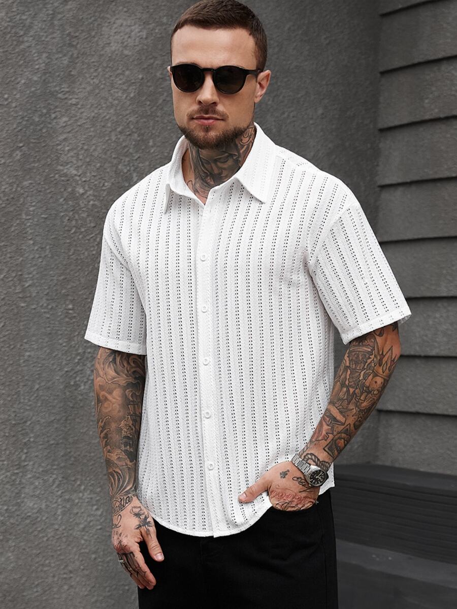 Manfinity CasualCool Men Shirts - White - View 1