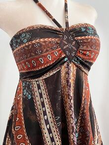 Elamini Women's Fashion Colorful Printed Vacation Dress - Multicolor - View 6