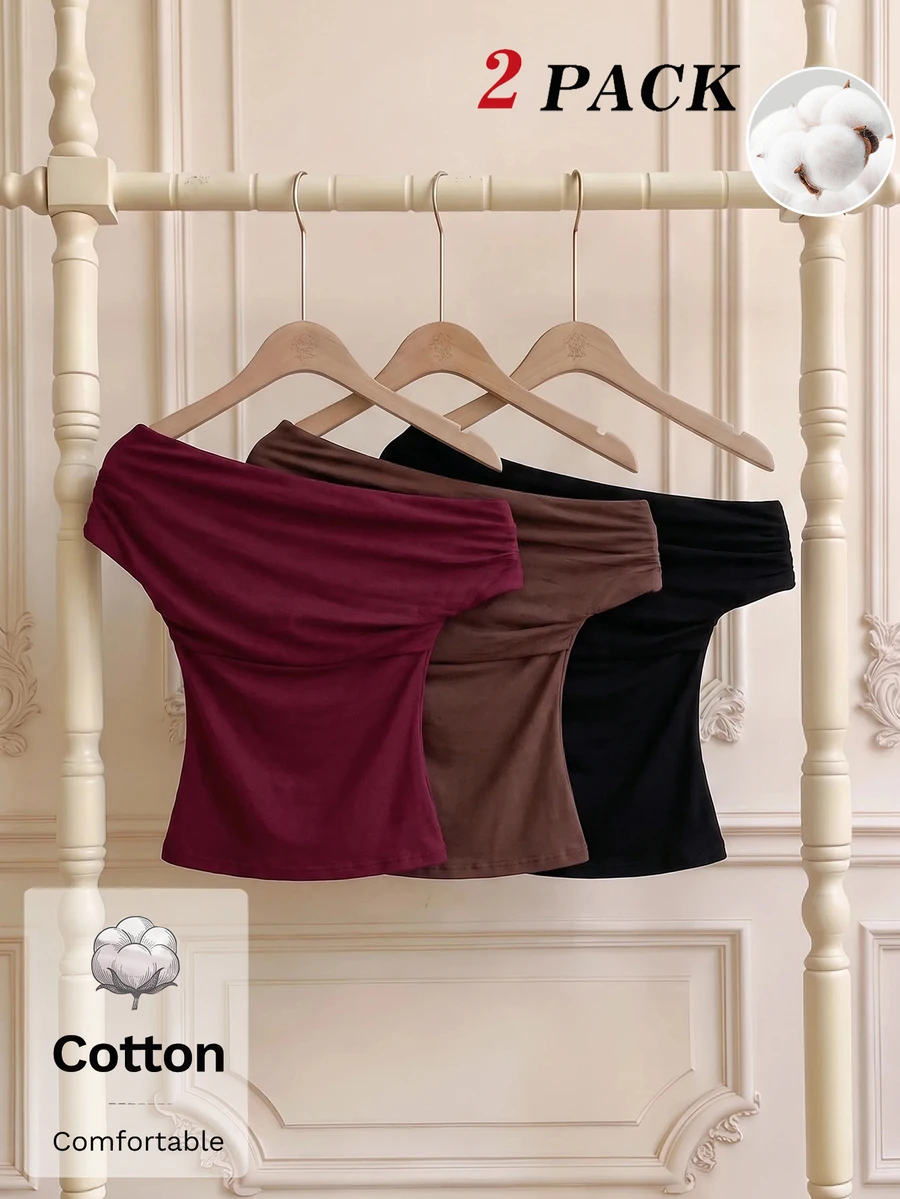 SHEIN MOD 3件組女款多穿搭背心上衣 - 彩色 - 查看 1