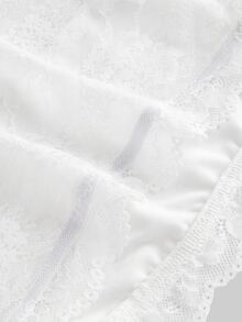SHEIN ICON Top bandeau de encaje negro para mujeres - Blanco - Ver 6