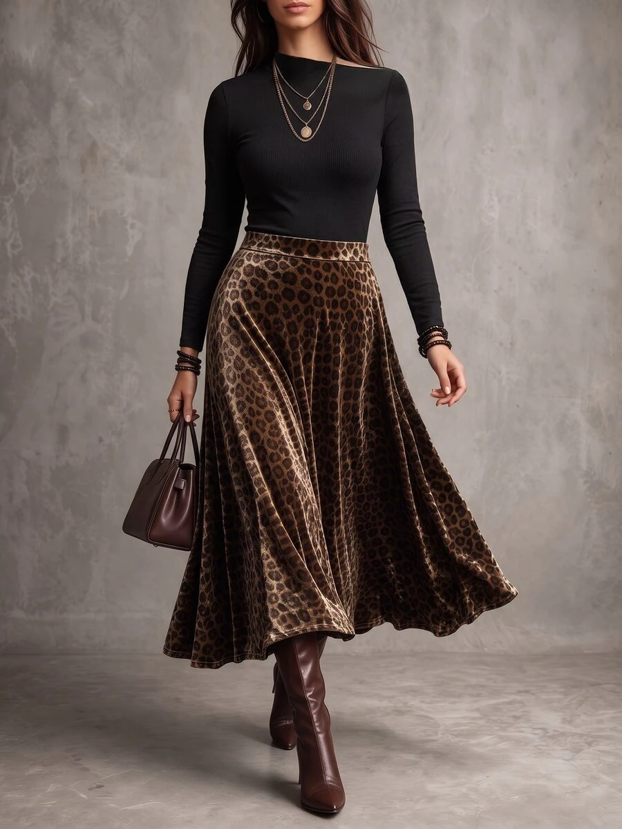 Linhara CURVE Plus Size Knitted Elegant Autumn Two Pieces Set - Multicolor - View 1