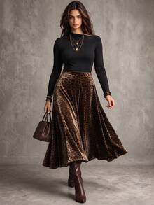 Linhara CURVE Plus Size Knitted Elegant Autumn Two Pieces Set - Multicolor - View 3