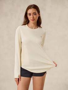 OutZeal Women Outdoor Tee Solid Color Hiking Gym Workout UV Protection Cool Touch With Pocket Long Sleeve T-Shirt Summer Spring - Yellow - View 10